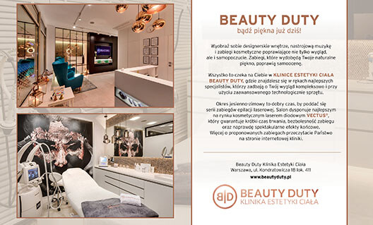 SHOW ROOM - artykuł o warszawskiej klinice urody Beauty Duty