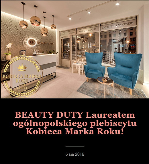 Beauty Duty Laureatem ogólnopolskiego plebiscytu Kobieca Marka Roku!