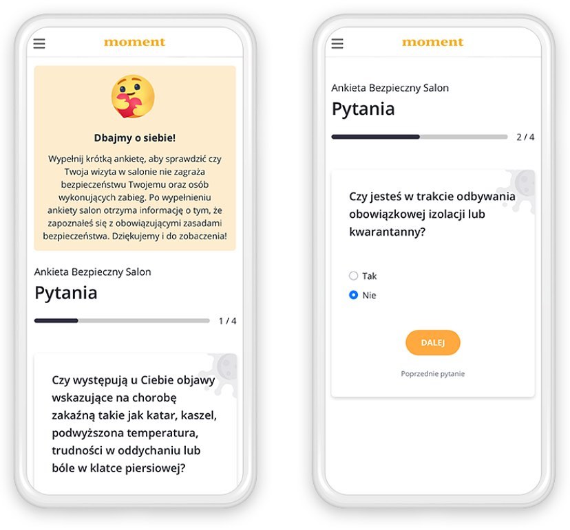 Bezpieczna klinika urody - aplikacja z ankietą