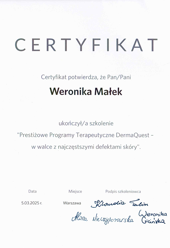 Weronika Małek – DermaQuest 2025